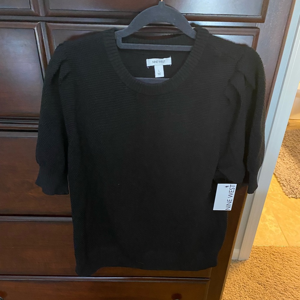 Nine West Black short sleeve Sweater size large